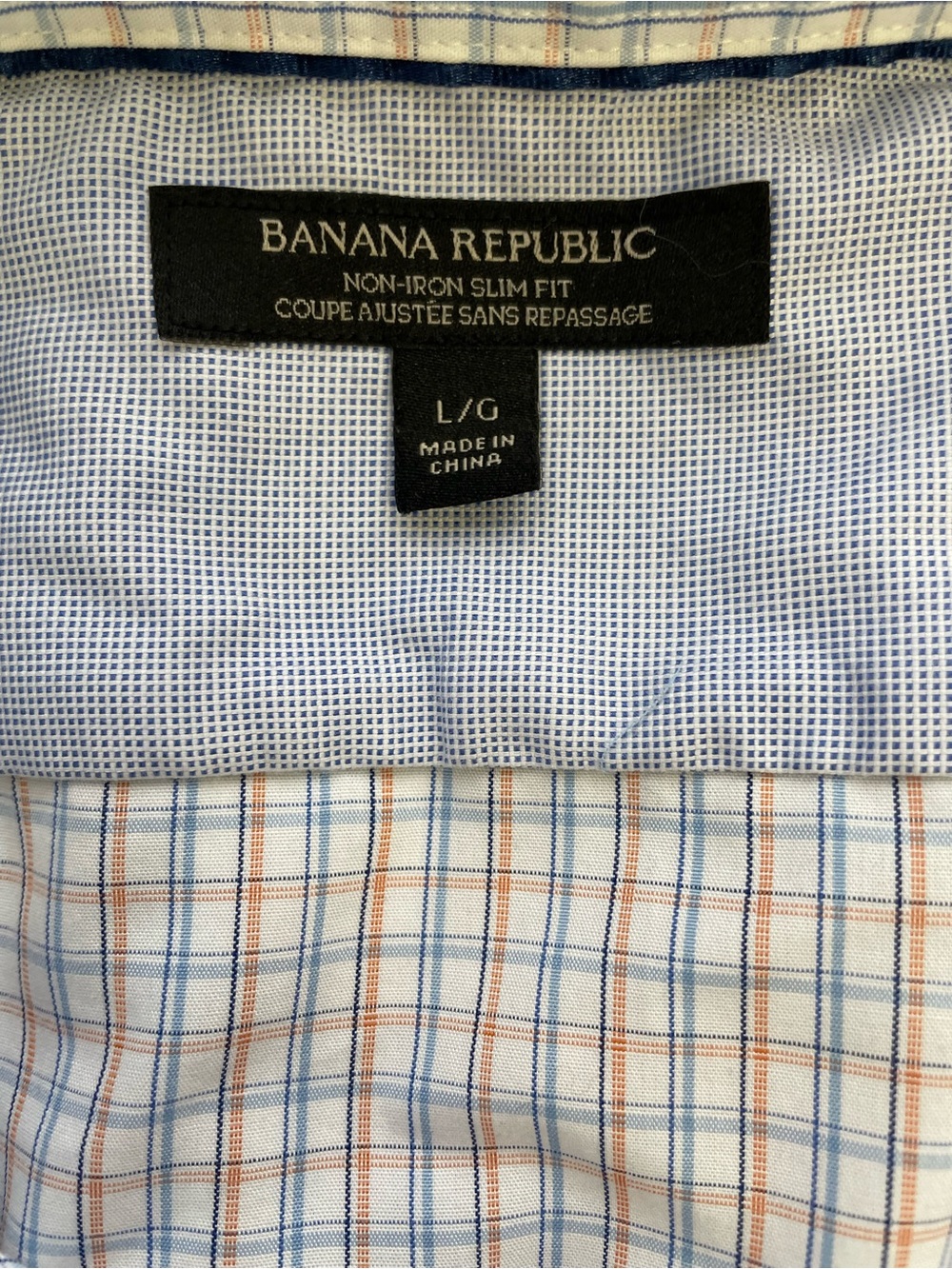 Banana Republic Non-Iron Slim Fit Plaid Short Sleeve Button Down Shirt - Size L - Picture 5 of 8